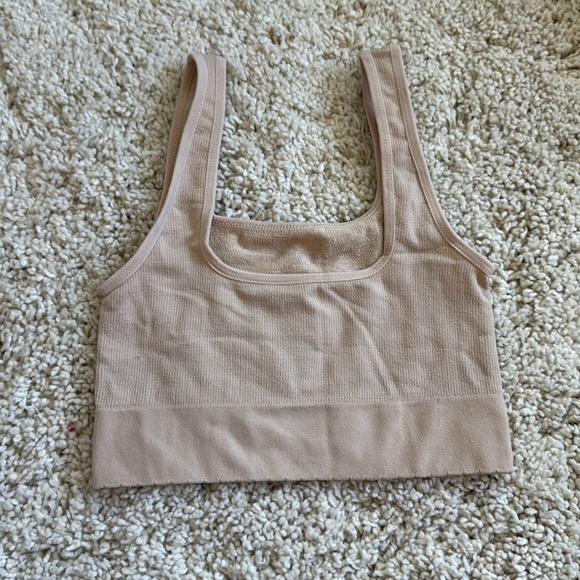 Anthropologie Hattie Seamless Squareneck Bralette In Light Sand - Picture 5 of 5